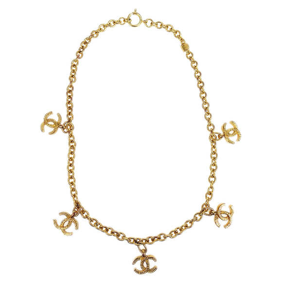 CHANEL 1993 5 CC Gold Chain Pendant Necklace 17250 - Picture 1 of 4
